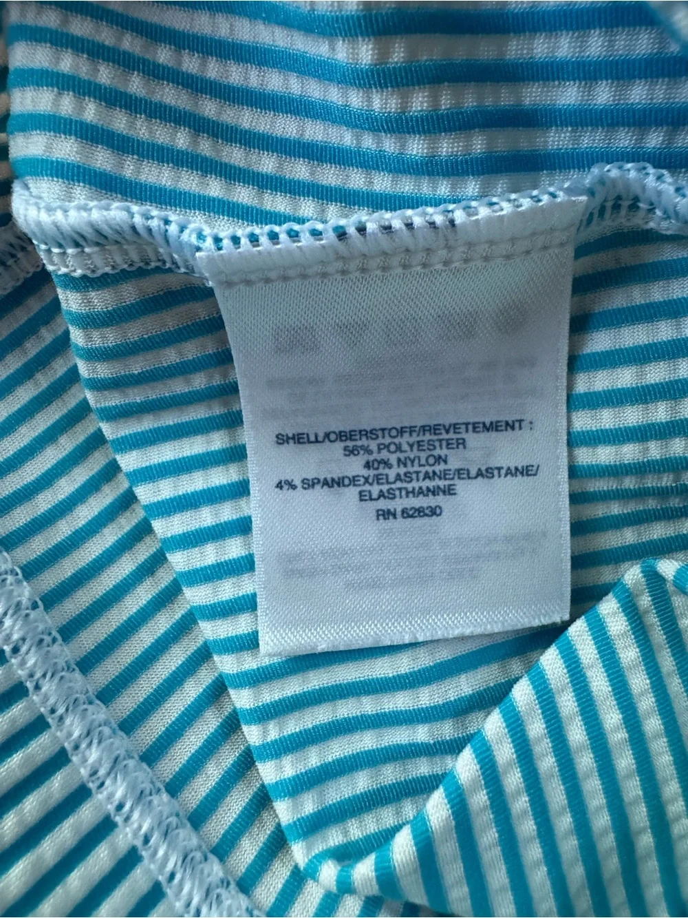 Land’s End Colorblock Swim Top Women’s Red Blue Yellow Stripe - MEDIUM